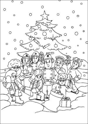 İtfaiyeci sam boyama sayfası,  coloring page, İtfaiyeci Sam ve Takım Arkadaşları Kışın, 