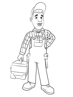 İtfaiyeci sam boyama sayfası,  coloring page, Mike Flood Tutma alet Kutusu, 