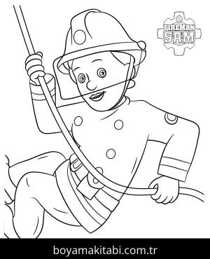 İtfaiyeci sam boyama sayfası – boyama etkinliği, çocuk aktivitesi