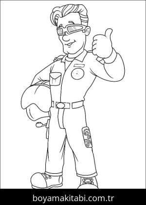 İtfaiyeci sam boyama sayfası – okul öncesi, evde etkinlik