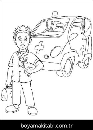 İtfaiyeci sam boyama sayfası – keyifli zaman, renkli çizimler