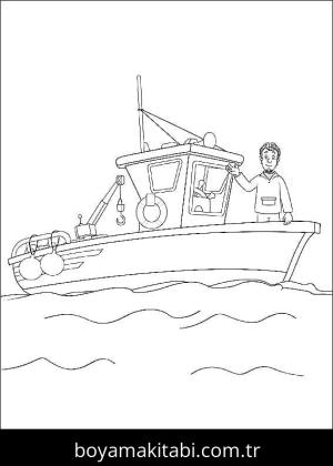 İtfaiyeci sam boyama sayfası – çizgi film temalı, basit çizim