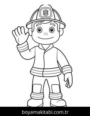 İtfaiyeci sam boyama sayfası – çocuklar için, çizgi film temalı