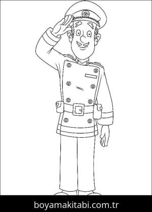 İtfaiyeci sam boyama sayfası – sevimli karakter, sanatsal çalışma