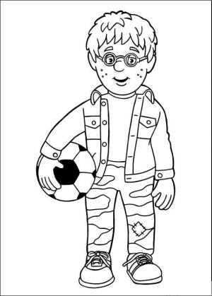 İtfaiyeci sam boyama sayfası,  coloring page, Norman Price tutan Top, 