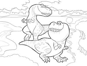 İyi Bir Dinozor boyama sayfası,  coloring page, İki Dinozor, 