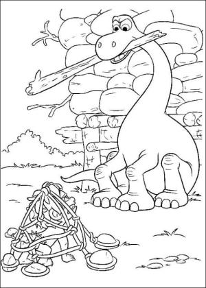 İyi Bir Dinozor boyama sayfası,  coloring page, İyi Dinozor Resmi Anahat, 