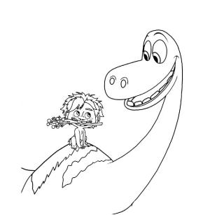 İyi Bir Dinozor boyama sayfası,  coloring page, Çocuklar İçin İyi Dinozor Resmi, 