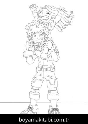 Izuku Midoriya boyama sayfası – PDF indir, sevimli karakter