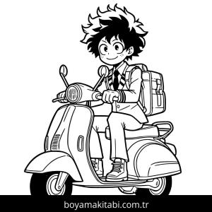 Izuku Midoriya boyama sayfası – yaratıcılığı geliştirir, keyifli zaman