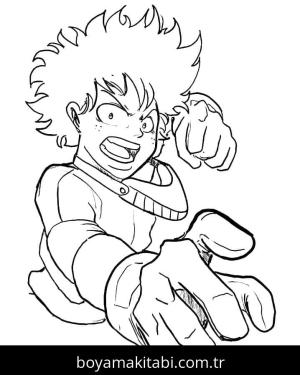 Izuku Midoriya boyama sayfası – eğlenceli etkinlik, el becerilerini geliştirir