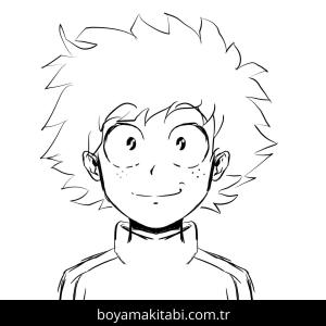 Izuku Midoriya boyama sayfası – keyifli zaman, renkli çizimler