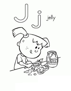 J Harfi boyama sayfası,  coloring page, Jöle Harf j, 