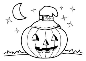 Jack o’ Fener boyama sayfası,  coloring page, Jack o’ Lantern Şapkalı Cadı, 