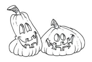 Jack o’ Fener boyama sayfası,  coloring page, İki Jack o’ Lantern, 