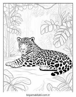 Jaguar boyama sayfası – çocuk aktivitesi, PDF indir