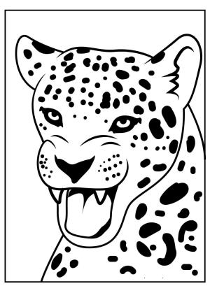 Jaguar boyama sayfası, Jaguars coloring page, Jaguar Yüzü, 