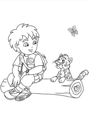 Jaguar boyama sayfası, Jaguars coloring page, Diego ve bebek Jaguar, 