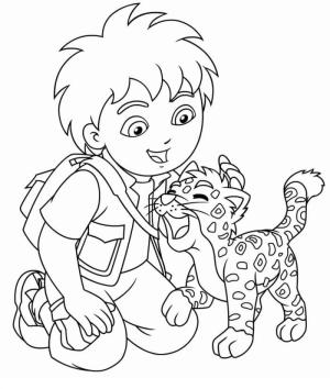 Jaguar boyama sayfası, Jaguars coloring page, Jaguar ile Diego, 