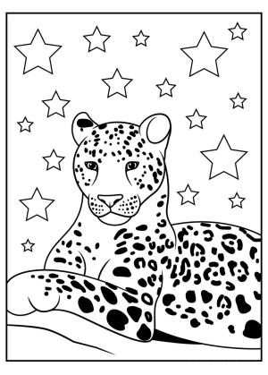 Jaguar boyama sayfası, Jaguars coloring page, Jaguar ile Yıldız, 