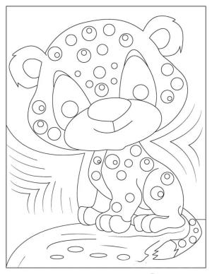 Jaguar boyama sayfası, Jaguars coloring page, Gülümseyen bebek Jaguar, 