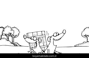 Jan ve Henry boyama sayfası – boyama etkinliği, çocuk aktivitesi