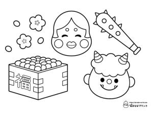 Japonya boyama sayfası,  coloring page, Setsubun Üye Japonya, 