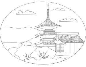 Japonya boyama sayfası,  coloring page, Dera Shimizu, 