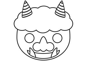 Japonya boyama sayfası,  coloring page, Japon Setsubun Maskesi, 