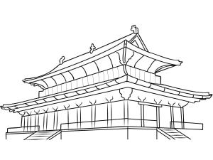 Japonya boyama sayfası,  coloring page, Japonya’daki Heijo Sarayı, 