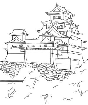 Japonya boyama sayfası,  coloring page, Japonya’daki kale, 