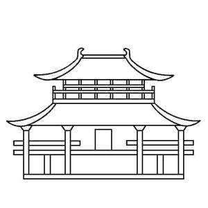 Japonya boyama sayfası,  coloring page, Japon Tapınağı, 