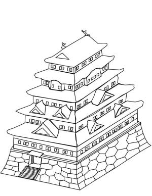 Japonya boyama sayfası,  coloring page, Japon Kalesi, 