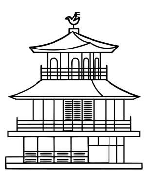 Japonya boyama sayfası,  coloring page, Kinkakuji Japonyada, 