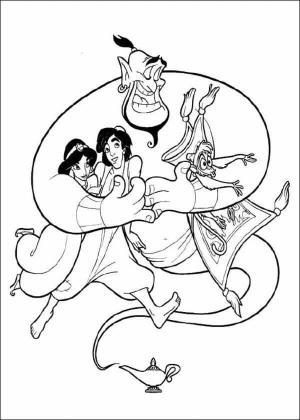 Jasmine boyama sayfası,  coloring page, Yasemin Aladdin Cin Ve Maymun, 