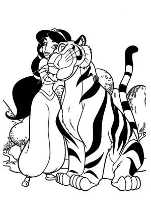 Jasmine boyama sayfası,  coloring page, Rajah ile Prenses Yasemin, 