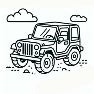 Jeep boyama sayfası,  coloring page, Jeep temel çizimi, 