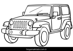 Jeep boyama sayfası – çocuk aktivitesi, PDF indir
