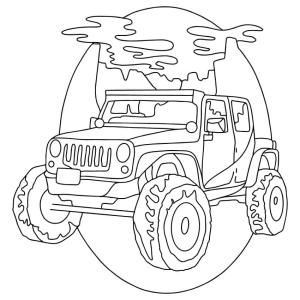 Jeep boyama sayfası,  coloring page, Yazdırılabilir Jeep Arabası Çiz, 