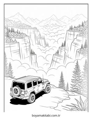 Jeep boyama sayfası – okul öncesi, evde etkinlik