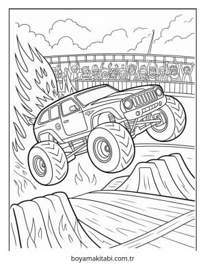 Jeep boyama sayfası – okul öncesi, evde etkinlik