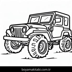 Jeep boyama sayfası – keyifli zaman, renkli çizimler