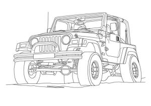 Jeep boyama sayfası,  coloring page, Harika Jeep çiz, 