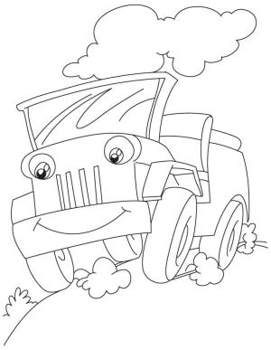 Jeep boyama sayfası,  coloring page, Sevimli Jeep çiz, 