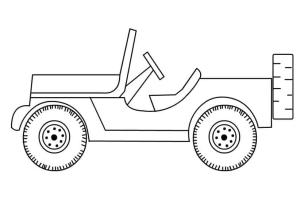 Jeep boyama sayfası,  coloring page, Kolay Jeep çiz, 