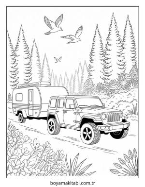 Jeep boyama sayfası – yaratıcılık, eğlenceli etkinlik