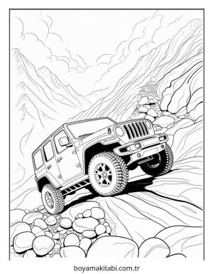 Jeep boyama sayfası – PDF indir, sevimli karakter