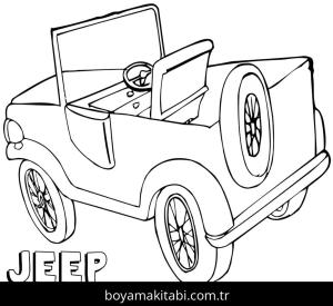 Jeep boyama sayfası – sevimli karakter, sanatsal çalışma