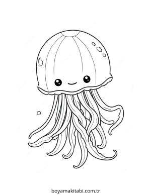 Jellyfish boyama sayfası – evde etkinlik, ücretsiz yazdır