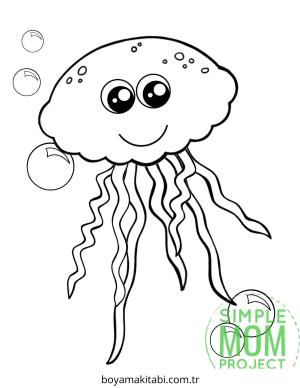 Jellyfish boyama sayfası – yaratıcılık, eğlenceli etkinlik
